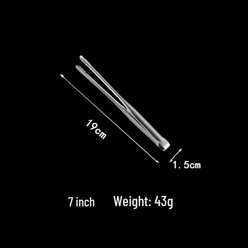 ZISIZ 7-inch 304 Stainless Steel Polished BBQ Tongs, Set of 6