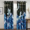 Japanese Style Wave Sun Samurai Manga Caricature Animation Light Filtering Drapes 2 Panelss Thin Window Drapes For Bedroom Space Living Space