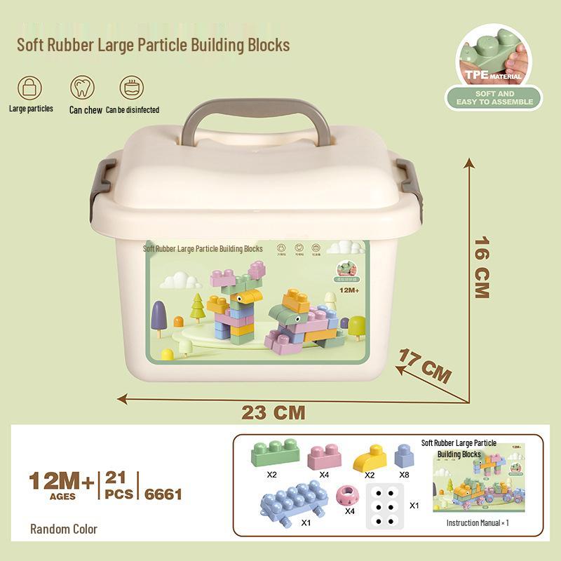 Large Soft Rubber Interlocking Building Blocks for Children s Creative and Educational DIY Play