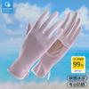 Womens UV Protection Driving Gloves Breathable Ice Silk Fingerless Outdoor Cycling Sunscreen