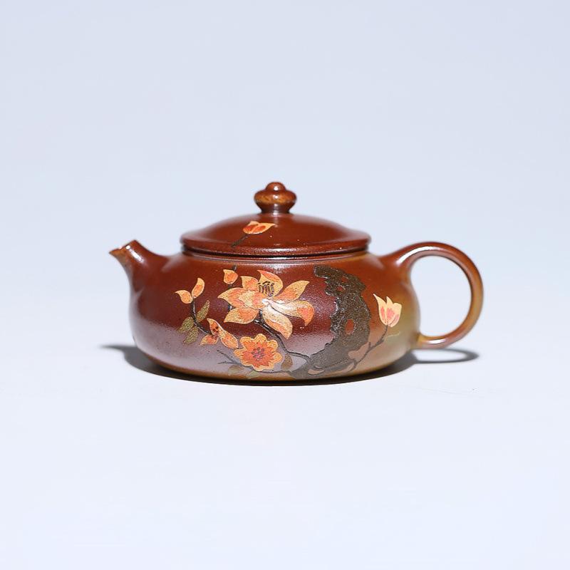 

Глиняная роспись Исинский Цзыша Чайник: Обжиг в огневом облаке, ручная работа известного художника, изысканный элегантный сосуд