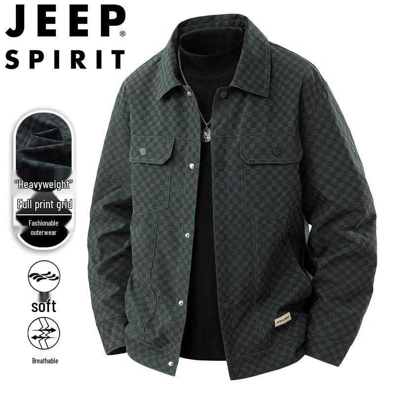 

JEEP SPIRIT Men s Checkerboard Lapel Jacket 2XL