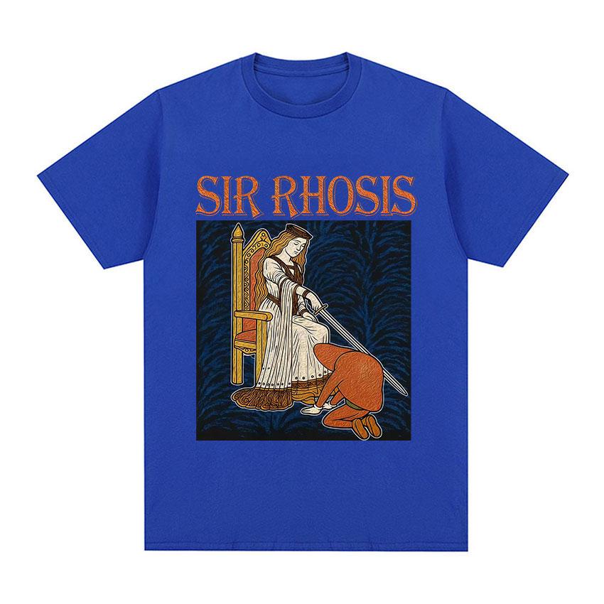 Sir Rhosis Mittelalterliches T-Shirt Lustiges Betrunkener Ritter Meme Grafik T-Shirt Herren Damen Vintage Übergroß 100% Baumwolle Kurzarm T-Shirt