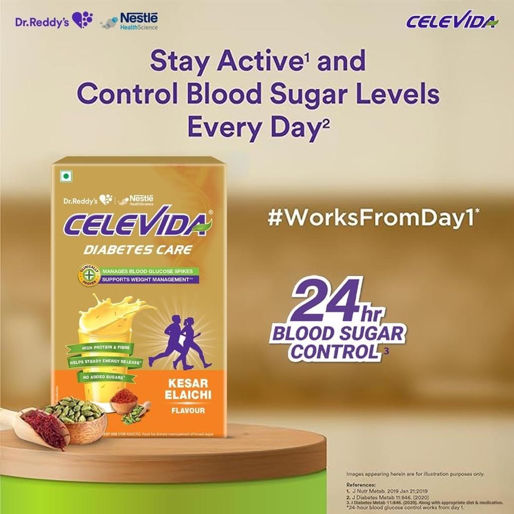 Dr. Reddy’s Celevida Protein Powder Drink Kesar Elaichi Flavor With High Protein And Fibre For Daily Nutrition And Weight Support 400 g