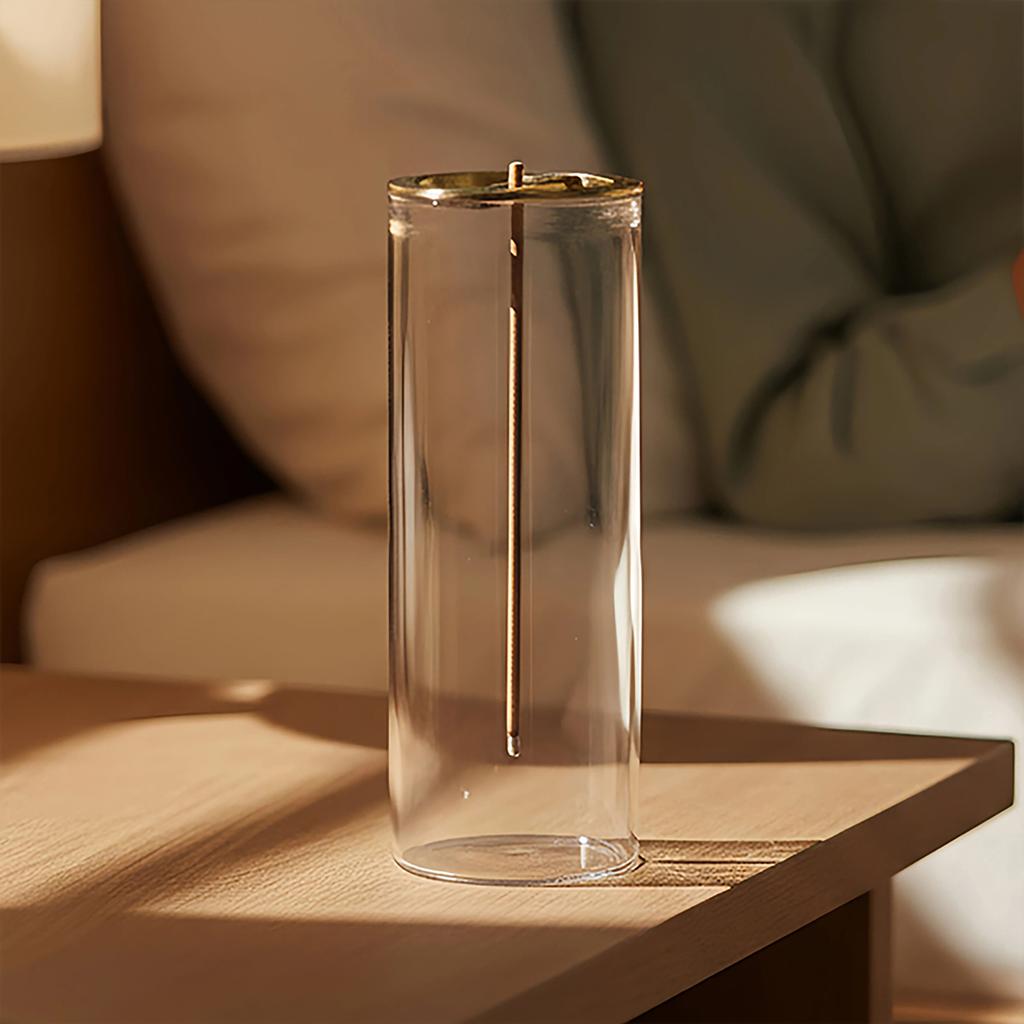 Modern Glass Incense Holder for Short Incense Sticks Anti-Ash Flying Incense Burner with Ash Catcher for Yoga Meditation