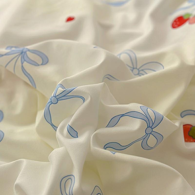 INS Cartoon Pattern Bedding Set For adults kids Fluffy pink lovely Flat Sheet With Pillowcases Colorful King Queen Full size