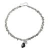 Elegante e elegante preto facetado zircão colar tira cor pulseira glitter pingente colar conjunto de jóias para mulher