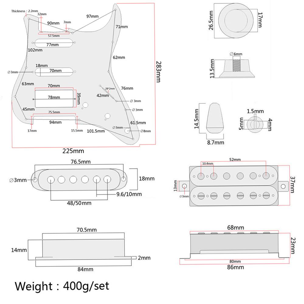 3-ply SSH Loaded Prewired Pickguard Humbucker Pickups Set for Strat ST Electric Guitar White Pearl
