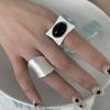 Xiaomi BF CLUB 925 Sterling Silver Ring For Women Jewelry Black Stone Retro Open Vintage Handmade Ring Allergy For Party Birthday Gift