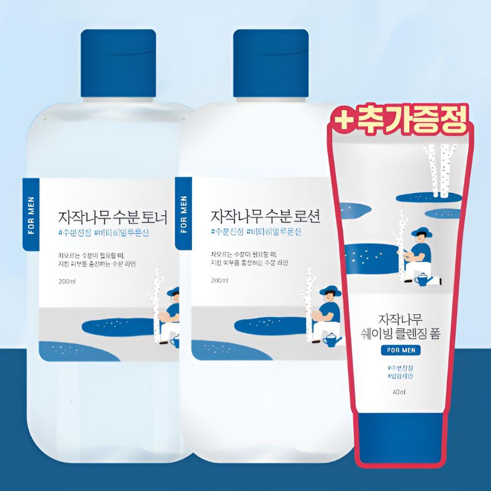 

Round Lab For Men Birch Juice Toner & Lotion Set Hydrating & Skin Balance Care (+ Shaving Foam 40ml)