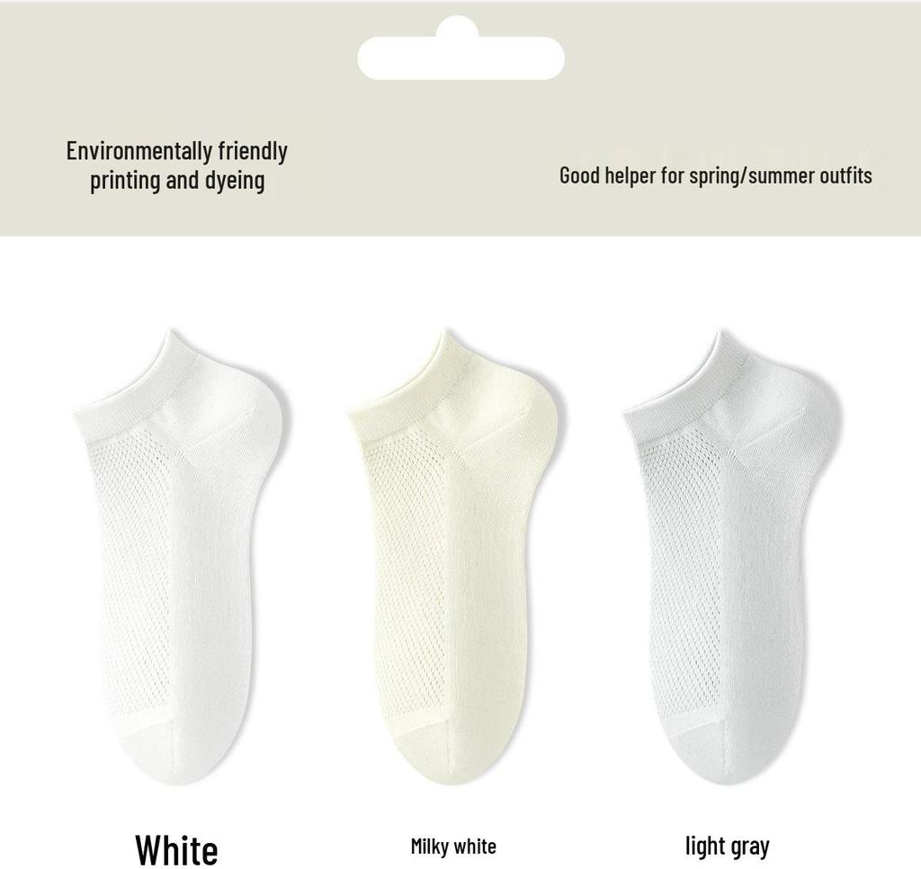 Zhuji Unisex Odor-Resistant Sweat-Absorbent Mid-Calf Cotton Socks for Spring to Autumn