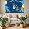 Kindergeburtstagsdekoration Festliches Geburtstagsbanner Frohen 9. Geburtstag Banner Partyzubehör Für Geschenkübergabe Kuchen
