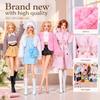 1SET Fashion Short Skirt Outer Garment Pants Cute Fur Coat Windbreaker Dresses  For 30CM Doll