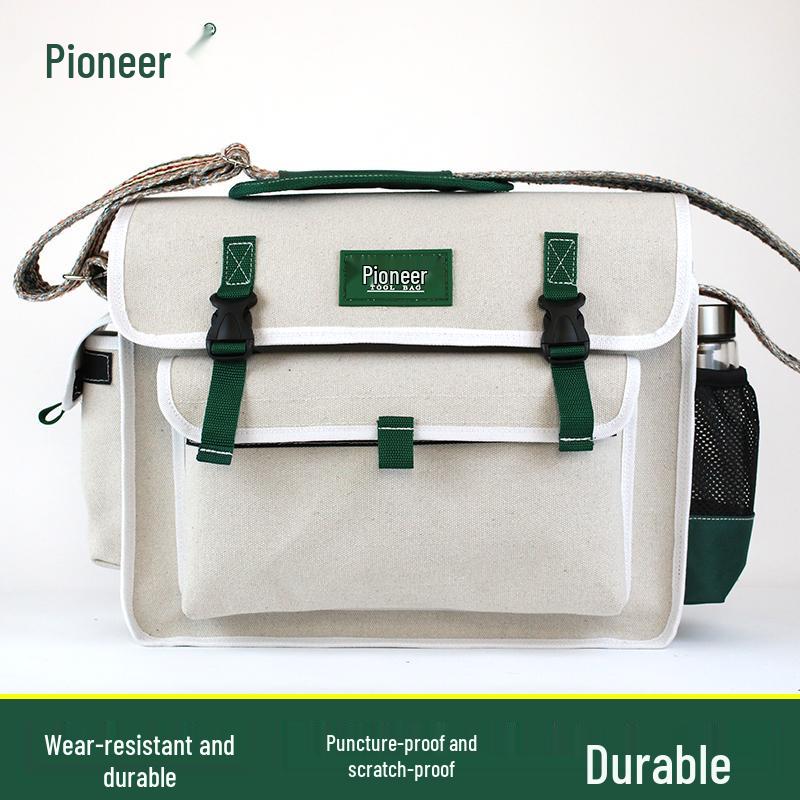 Men's Extra Large Wear-resistant Canvas Tool Bag - Multifunctional Electrician & Hardware Repair