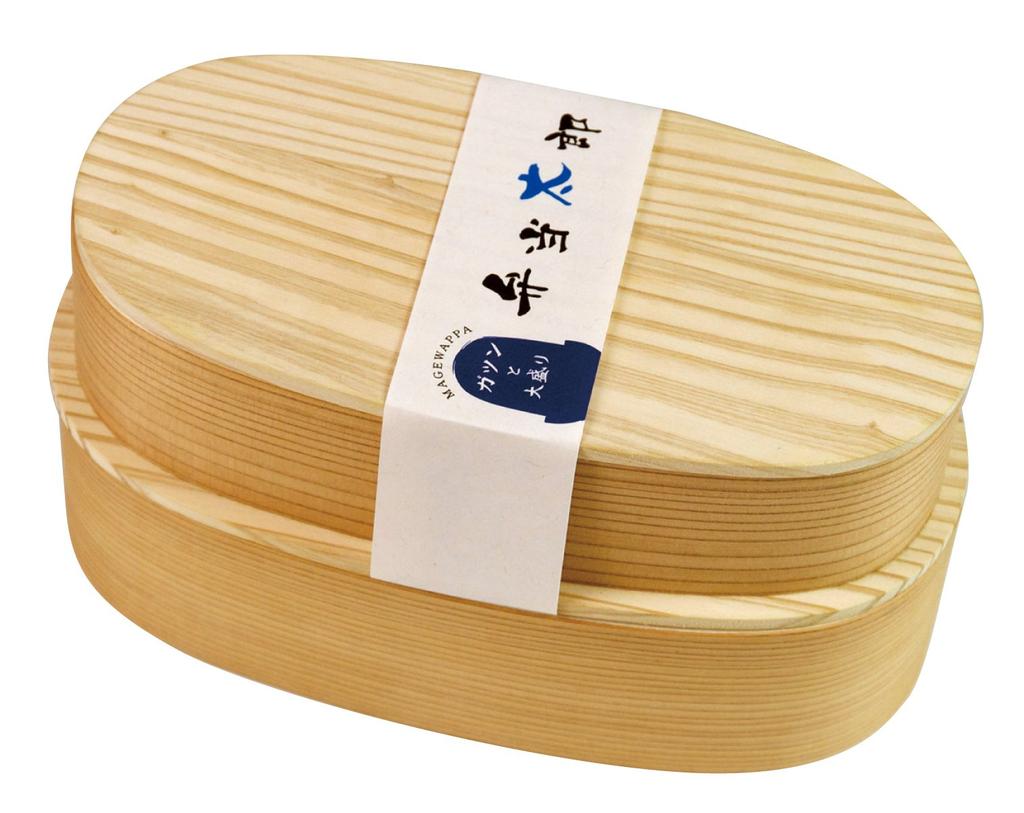 Yamako Bento Taro Bento Box with Band Natural Two-Tiered 891276,