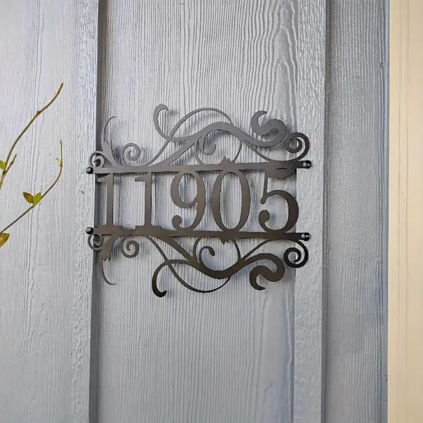 Personalized Durable Metal Address Sign: Name & Number Outdoor Wall Art