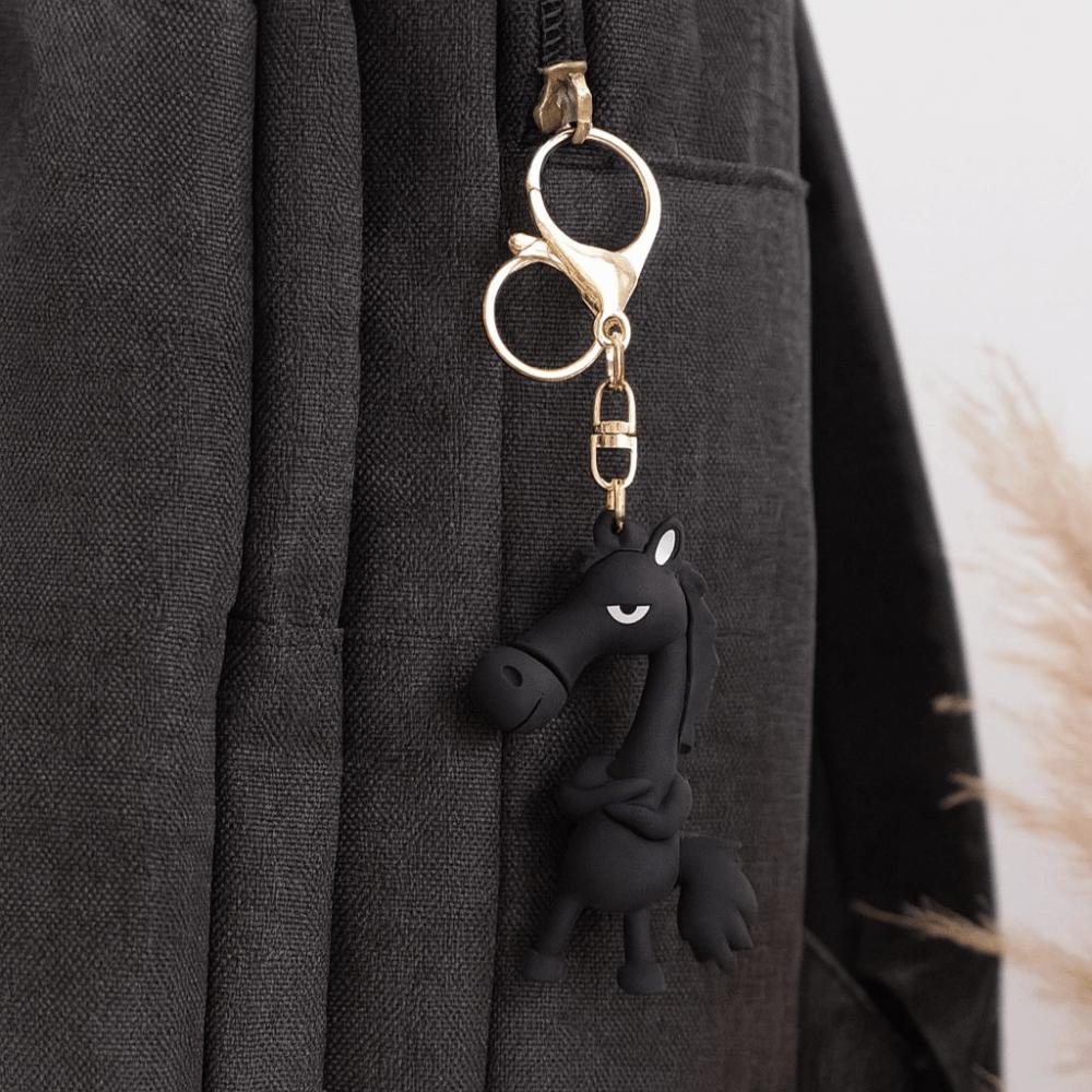 Simulation Horse Keychain Cold-Hearted Black Horse Bag Ornament Lucky Horse Mascot  Party Favors