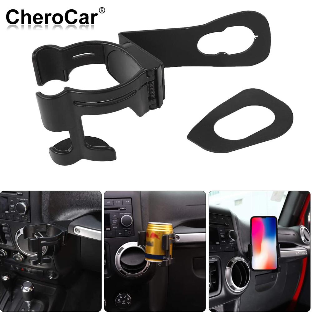 2 in 1 Drink Cup Phone Holder Bolt-on Stand Bracket for 12+ Jeep Wrangler JK JKU