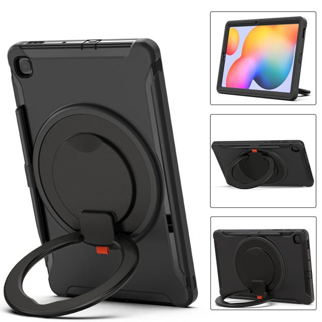 

Heavy Duty Case For Samsung Tab S6 Lite 2024 2022 2020 SM-P620 P625 P613 P619 P610 P615 10.4 inch 3-in-1 Cover Shockproof TPU+PC S6 Lite SM-P610 P615 чёрный