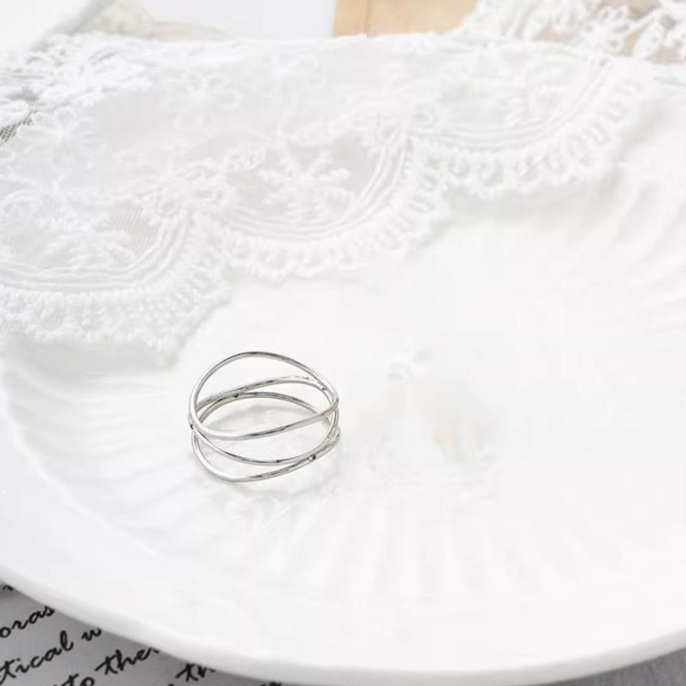 

Минималистичное кольцо из титановой стали для женщин, модный геометрический дизайн с линиями, штабелируемое эффектное украшение, подарок US size 10