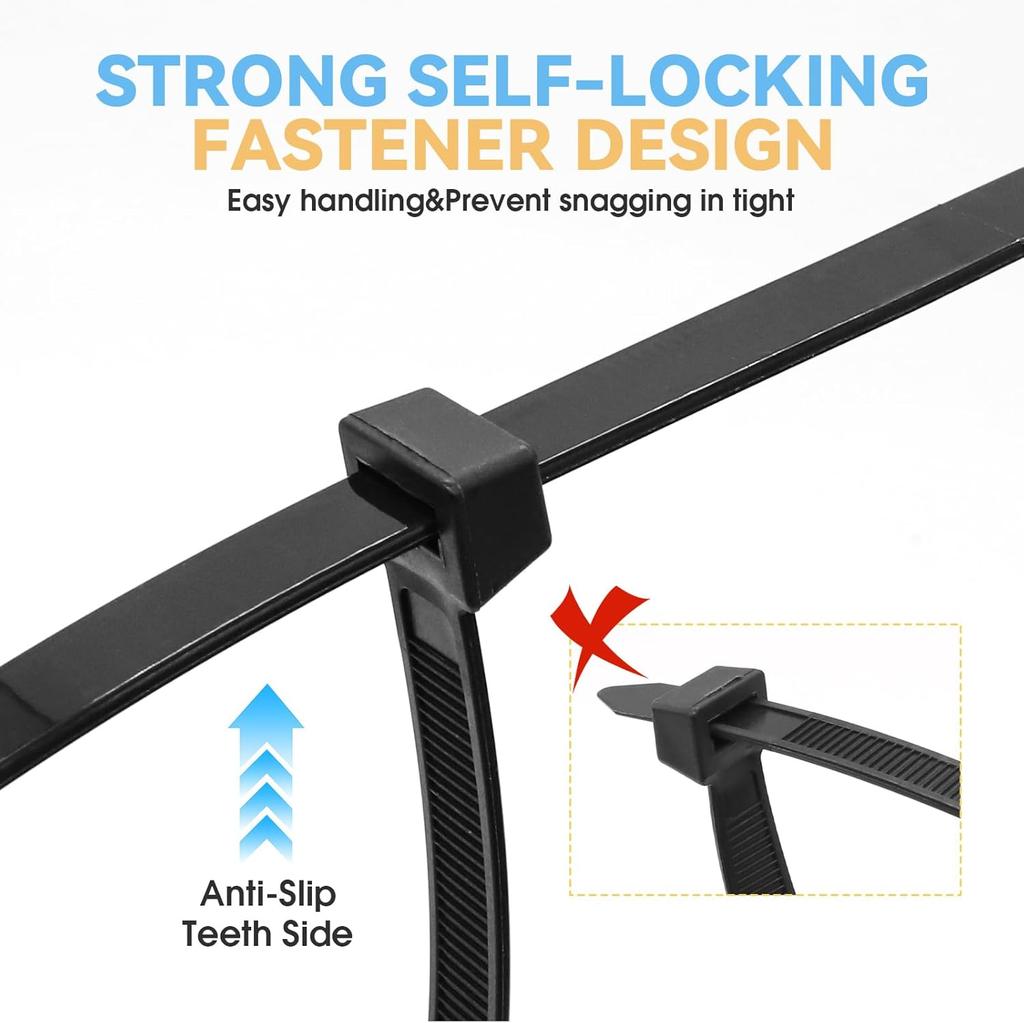 Self-locking Fastening Wire Ties 1-1000pcs Plastic Flanges Ties Cable Greenhouse Plastic Straps Velcro Nylon Cable Ties Clamp