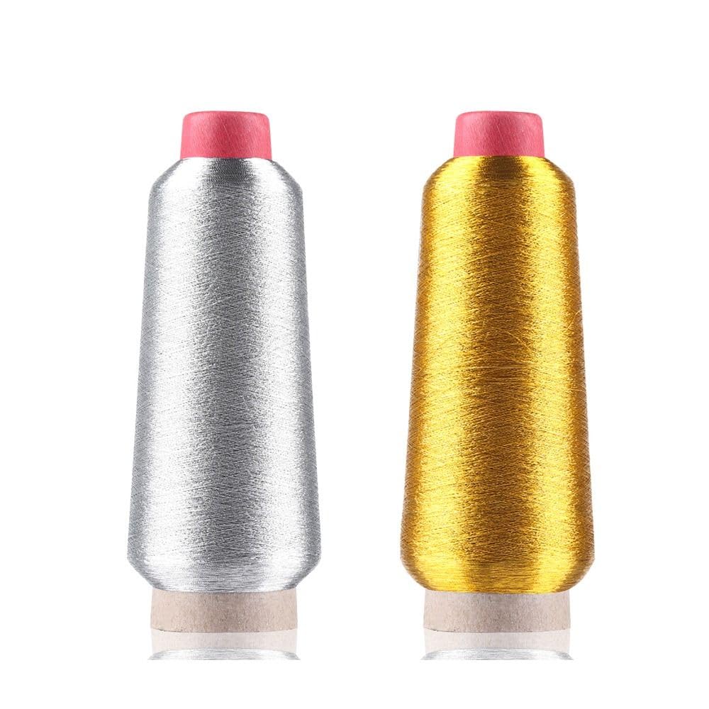 1/2pcs Metallic Thread Embroidery Gold Silver Machine Embroidery Threads 150D DIY Manual Bright Metallic Yarn Sewing Thread