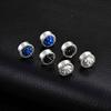 Vnox Magnetische Clip-Ohrringe für Damen Herren Ohne Piercing, 9 mm Breite Weiß Schwarz Blau Zirkonia Runder Kreis Stecker Ohrschmuck Geschenk