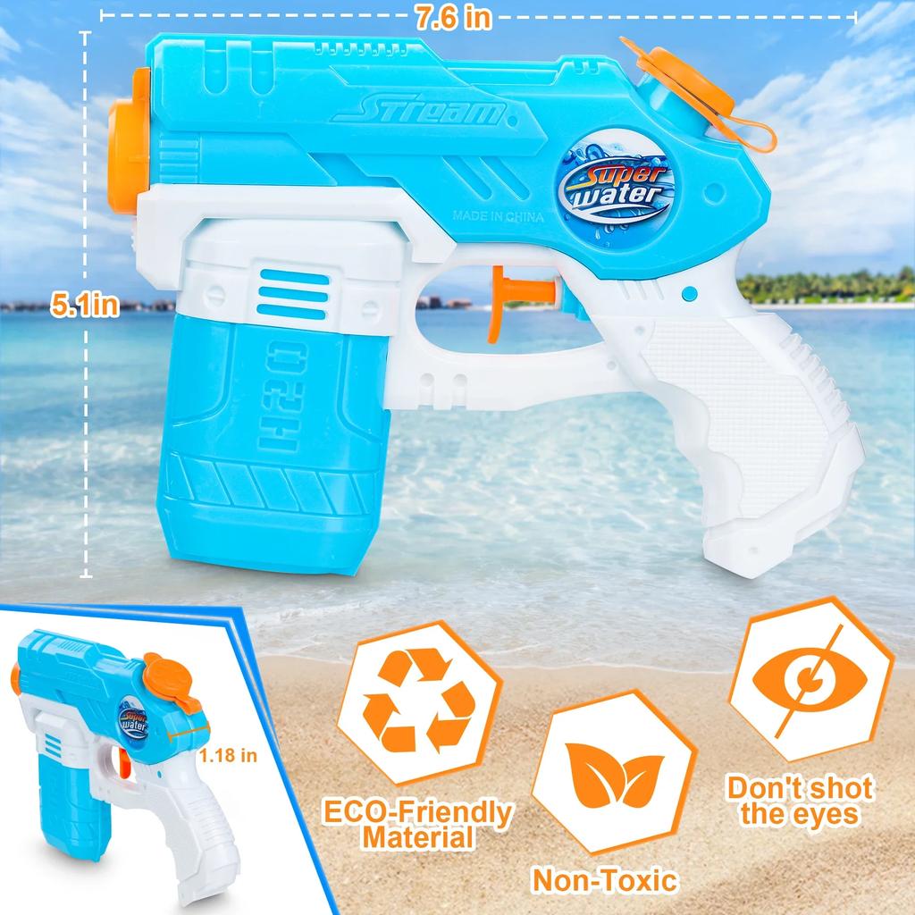 Water Gun Children Outdoor Beach Toys Kids Summer Seaside Natatorium Square Drifting Water Pistol Squirt Toys 300ml