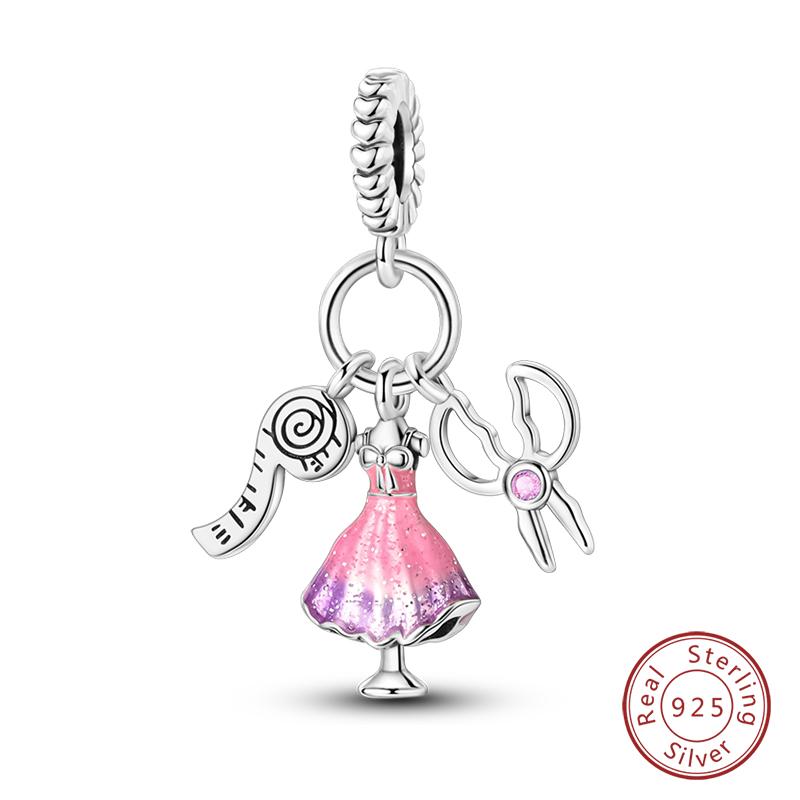 100% Kupfer Mode High Heels Lippenstift Kamera Life Serie Charms Perlen Passend für Qikaola Original Armbänder DIY Schmuck