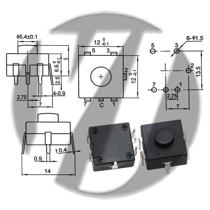 12x12 LED Flashlight Desk Lamp with Self-Locking Power Switch
