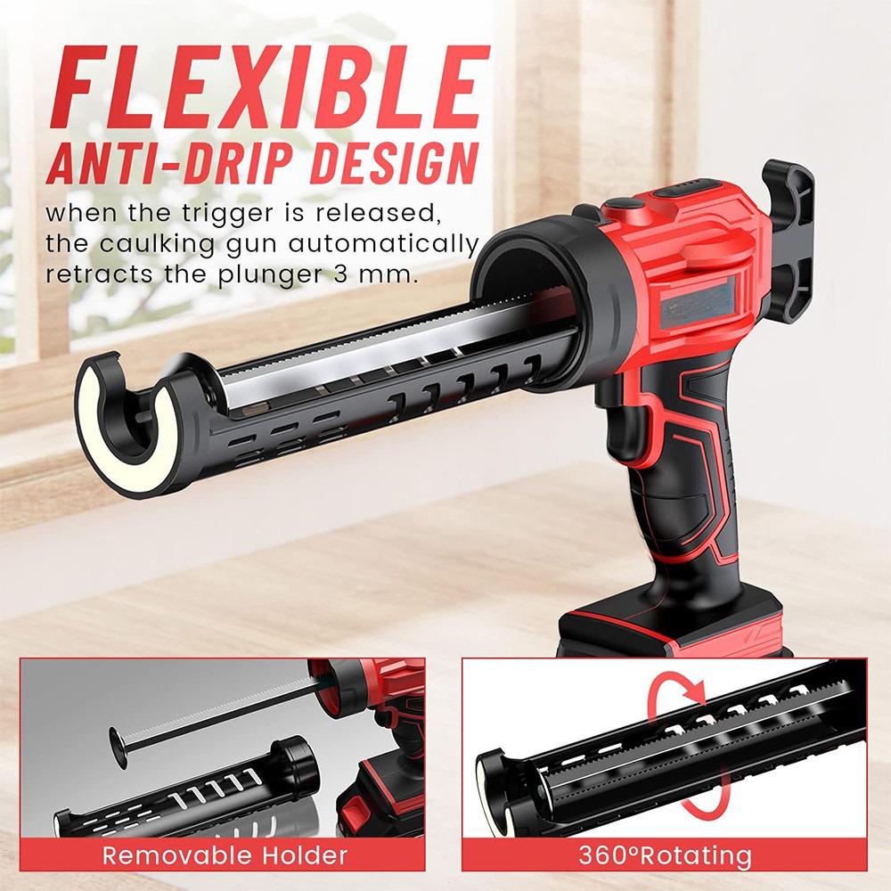 20V Cordless Portable Caulking Gun 4 Speeds Adjustable Electric Adhesive Gun Kit Home DIY Filling Sealing Caulk Gun
