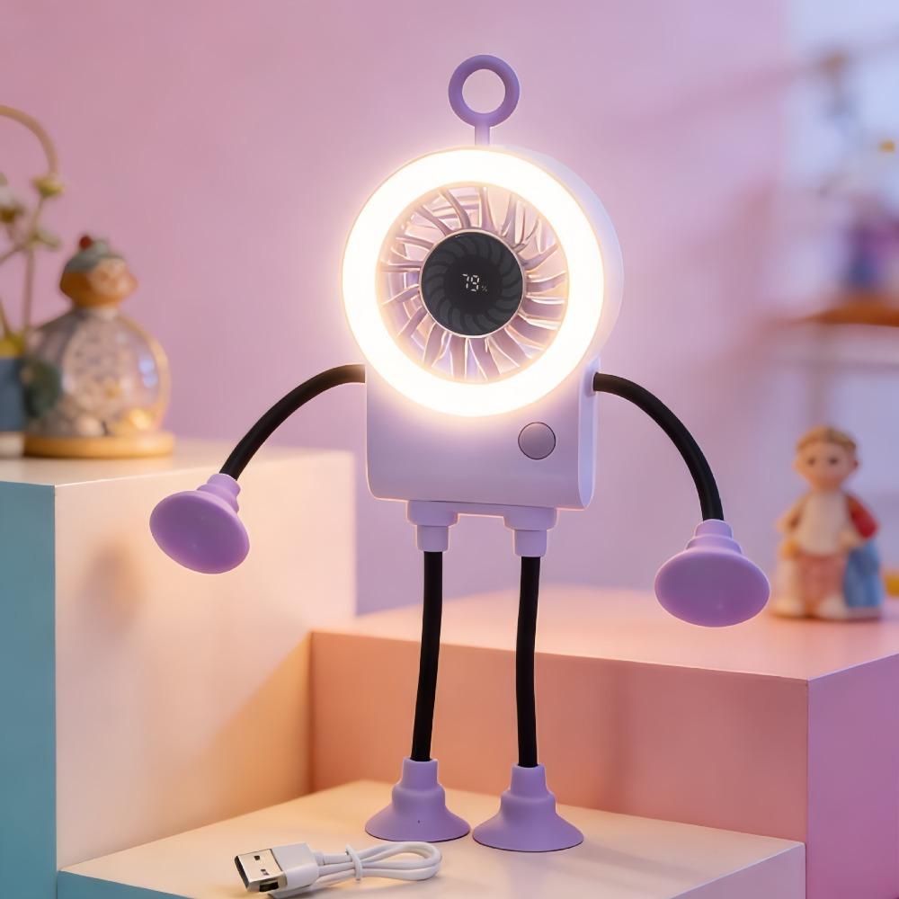 Portable Suction Cup Portable Handheld Fan Dual Modules Mist Function Electric Fan Flexible Legs Mist Fan Personal Cooling