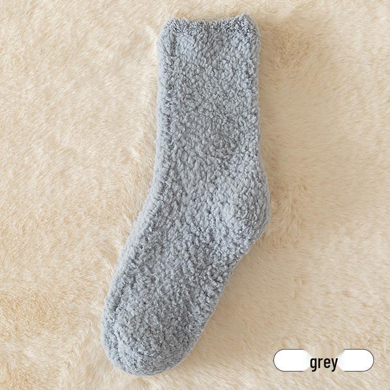 Women's Warm Fuzzy Mid-Calf Fleece Socks - Striped & Fluffy Japanese Style
