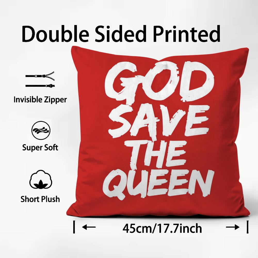 S-Save the Q-Queen Fashion Cushion Cover Pattern Printed Pillowcase for Living Room Sofa Cushion Cover & Bedroom Decor