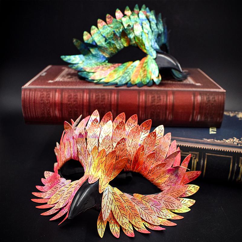 Máscara Bico de Pássaro Águia Cosplay Pena de Coruja Meia Face Máscaras de Animais Mascarado Halloween Carnaval Fantasia de Festa Purim Adereços