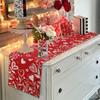 Valentine’s Day Red Heart Love Plant Table Runner 13x72 Inch , Holiday Kitchen Dining Tabletop Runners for Home Indoor Farmhouse Decoration