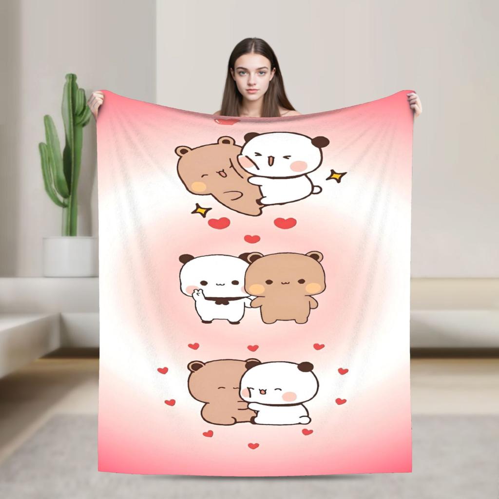Bubu Dudu Flannel Blanket Winter Super Soft Throw Blanket for Kids Adult Outdoor Print Bedspread Sofa Bed Cover