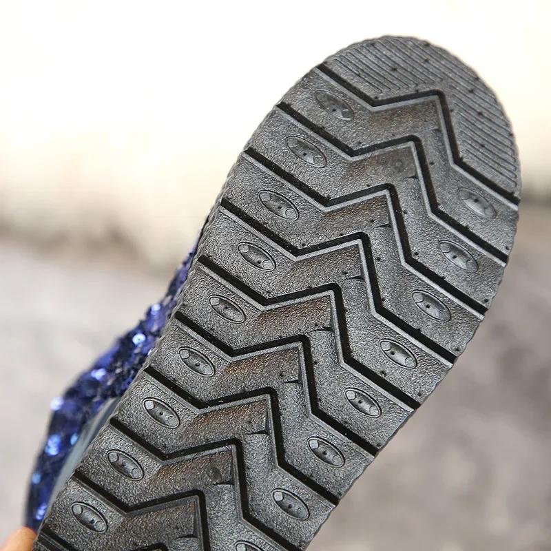 Comfortable Children Snow Boots for Girls Furry Overshoes Winter Keep Warm Soft Platform Boots Kids New Bling Party Shoes I07071