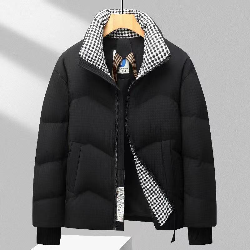 

Осенне-зимняя короткая куртка с воротником-стойкой, плотностью 90%, белая утиная пуховая, для среднего и молодого возраста, теплая повседневная одежда для хлеба 195 чёрный