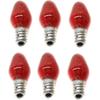 Red Night Light Bulb Replacement Bulbs 7W 120V - 6PC