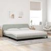 VidaXL Lit avec matelas gris clair 200x200 cm velours 3208471
