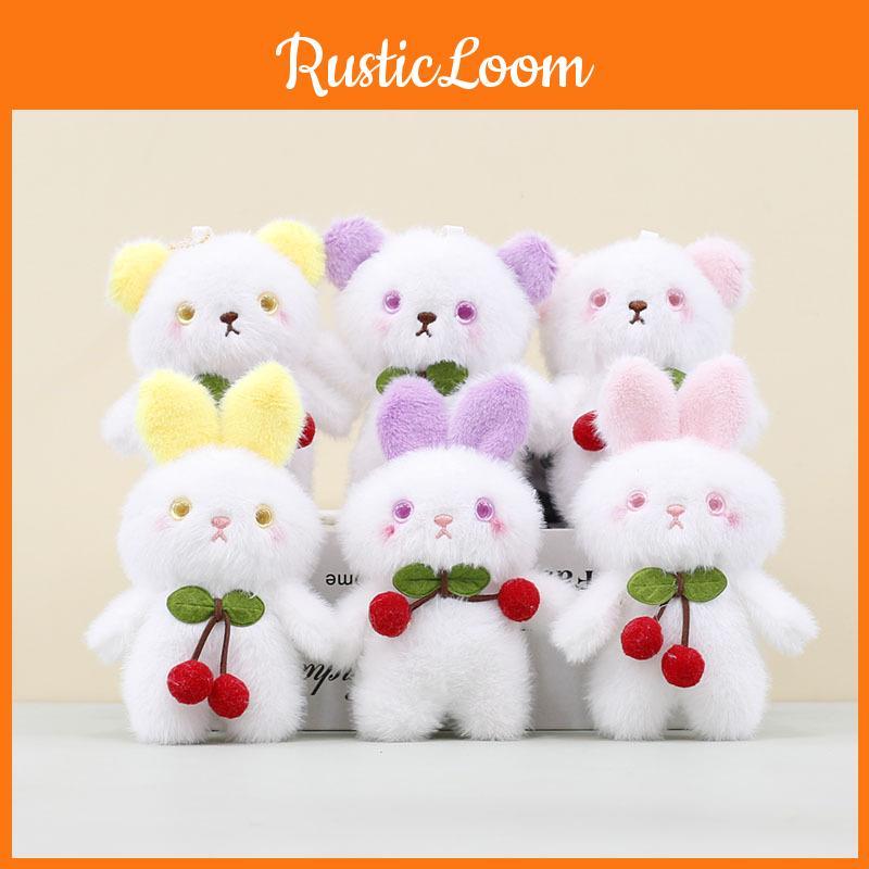 Plush Cherry Rabbit Toy Pp Cotton Stuffed Animal Keychain For Kids Gift