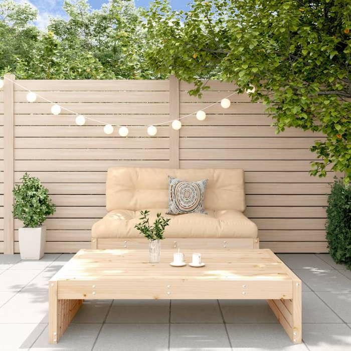VidaXL Salon de Jardin avec Coussins 2 pcs, Canapé avec Dossier, Ensemble de Meubles avec Table Basse Patio Terrasse, 3186130