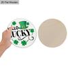 Rustic Wooden Sign with  Shamrock Lucky Clover Pattern, Round Sign for Front Door, Wall Hanging Decor - Ideal St Patricks Day Gift for Family & Friend