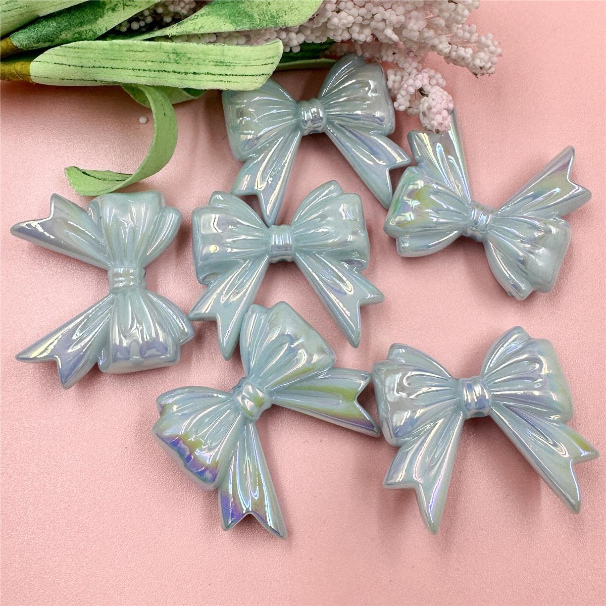 

для изготовления 6 шт. DIY фурнитуры бант бисер ожерелье браслет акрил 32,3*36,6 мм большой бант свободные бусины изготовление ювелирных изделий ручной работы синий