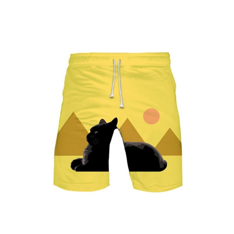 Katze 3D Digital Bedruckte Lässige Strandhosen für Herren Shorts Herren