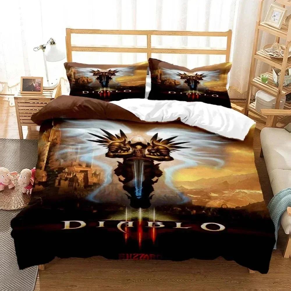 

Comforter Game Diablo Bedding Set Boys Girls Twin Queen Size Bed Kids Adult Fashion Home Textile Customizable Comforter (quilt)-EU Single(135*200cm)3pcs