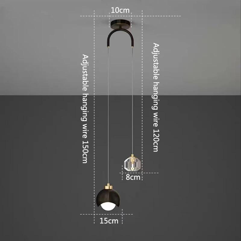 Bedroom Bedside Hanging Pendant Lamp Glass ball LED Chandelier Lighting Ceiling Modern Interior Home Decor Lights Dining Kitchen