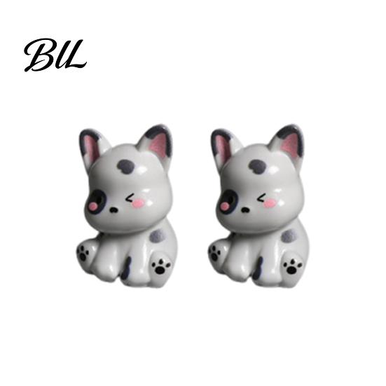 Detailed Miniature Puppy Model 2 Pcs Mini Dog Figurines, Tiny Resin Figures, Cute Figurine For Dollhouse Animal Statues for Desktop, Car Decoration, A