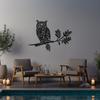Rustic Metal Owl Wall Art, Nature Bird Silhouette, Iron Home Decor